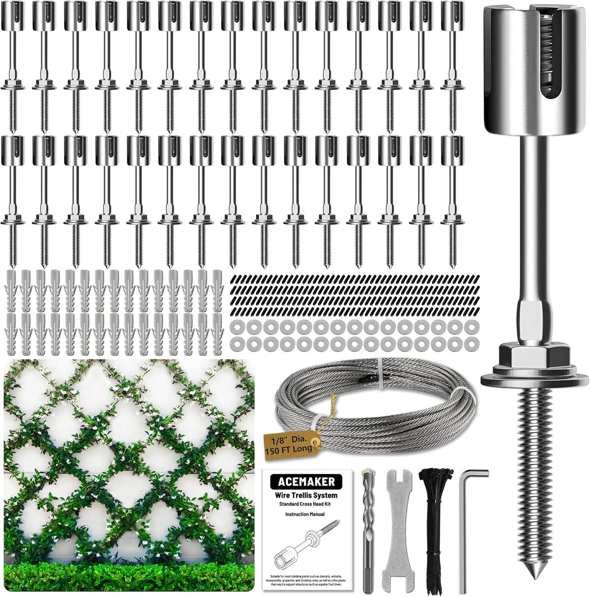 Test Acemaker treillis inox T316 pour plantes grimpantes