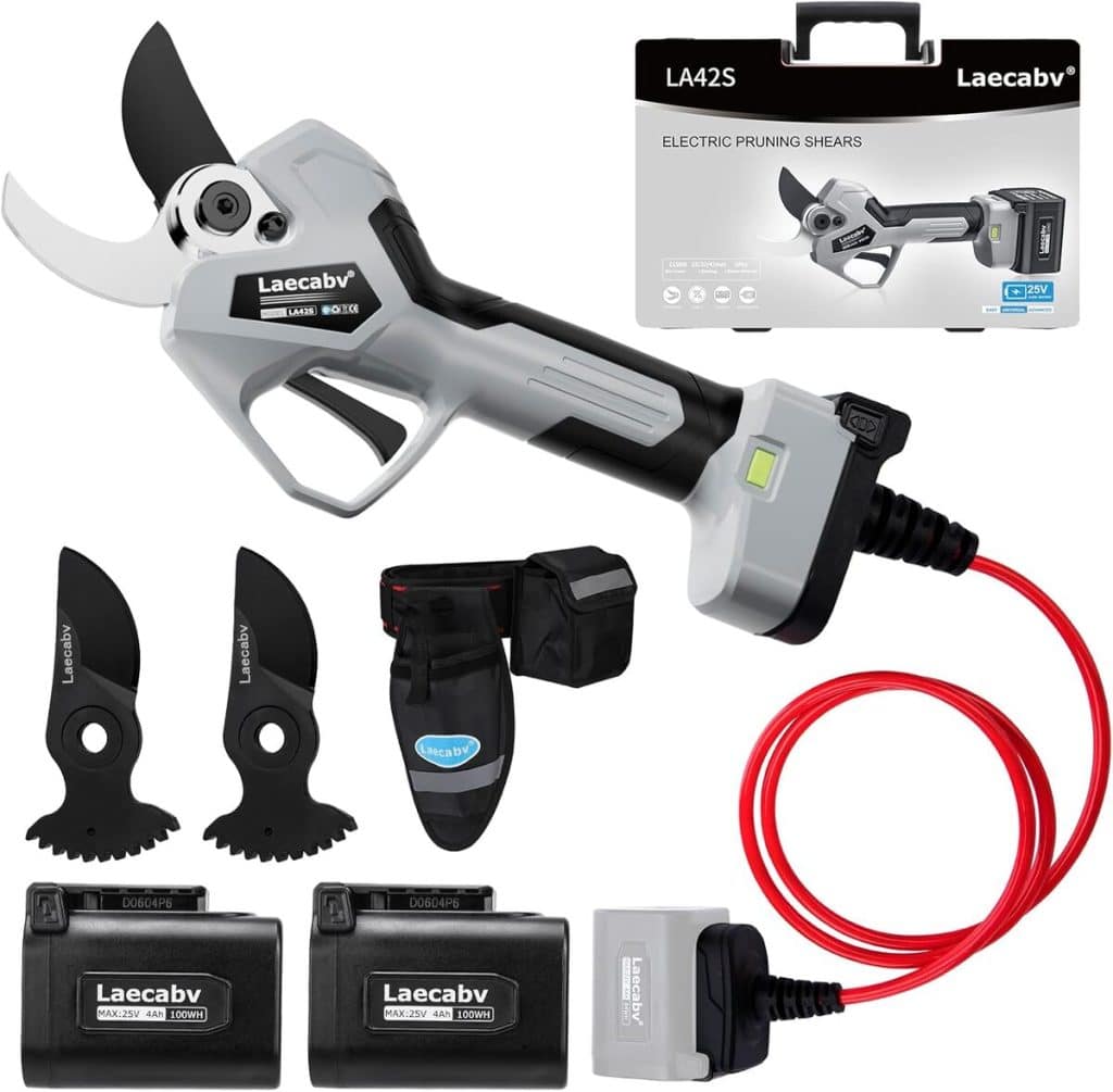 Test : sécateur électrique Laecabv 42 mm sans fil avec batteries 25V