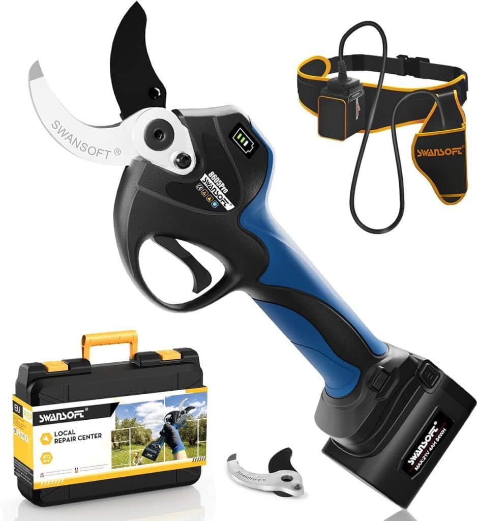 Test : sécateurs électriques SWANSOFT 8605Pro, 40 mm et 12h d'autonomie