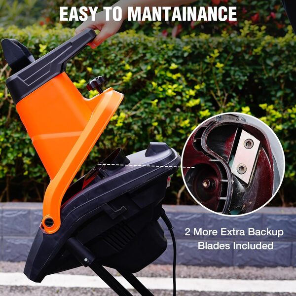 AIVOLT Broyeur Vegetaux et Branches Électrique 2500W Broyeur Biologique Électrique avec Sac de Collecte 50L pour Coupe de Branches Diamètre 45mm