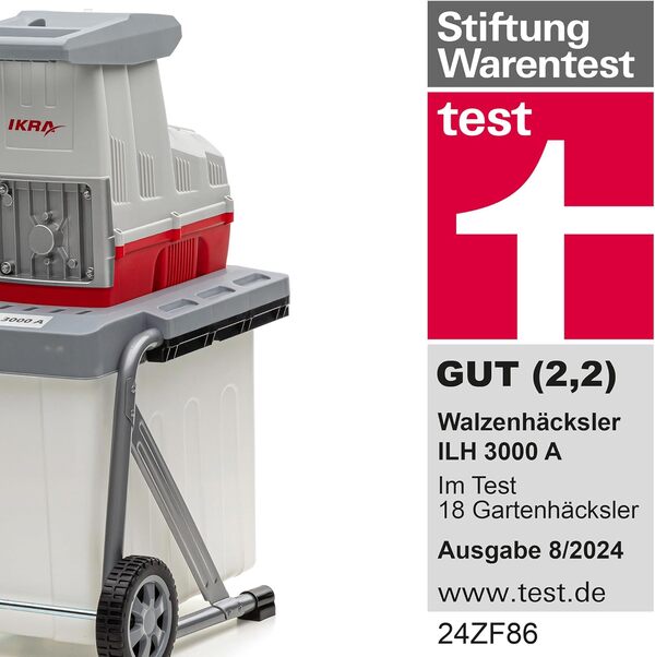 Ikra Broyeur silencieux électrique ILH 3000A, diamètre de la branche 44mm, moteur puissant de 3000W Automatique