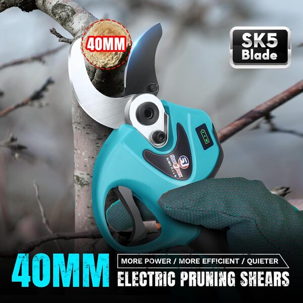 SOOJOOK 8605PRO Sécateur Électrique Professionnel, 40mm Progressive Secateur Electrique Sans Fil, 1050W 2x 2000mAH Secateur Electrique avec Batterie, avec 1x Lames Mobiles