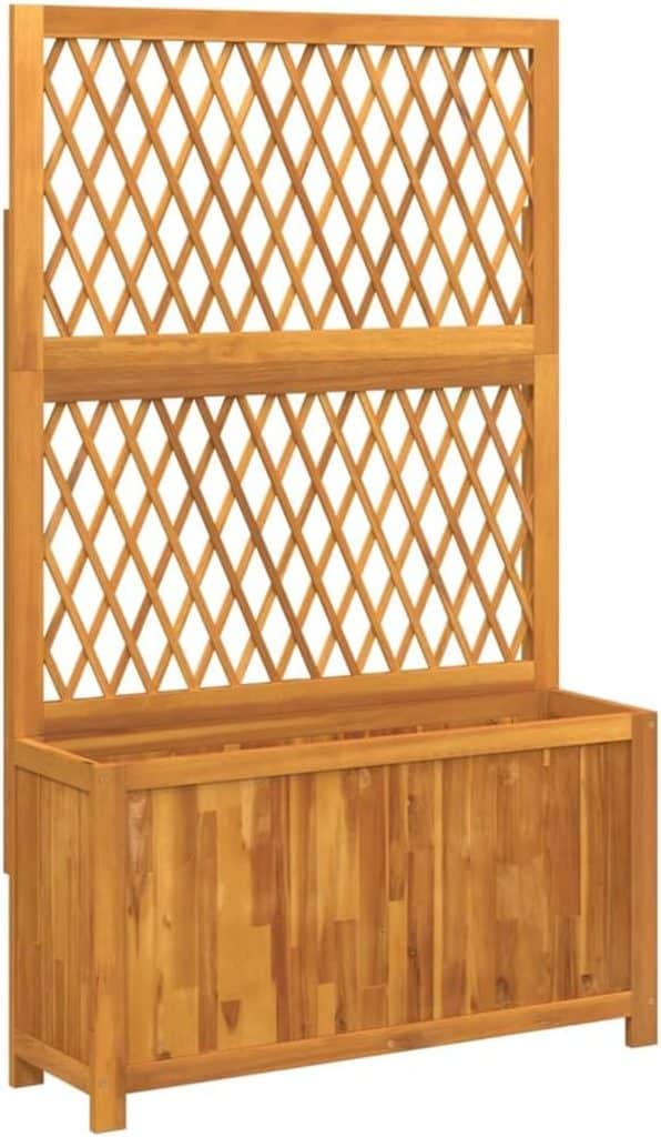 Test de la jardinière avec treillis vidaXL en bois massif d'acacia