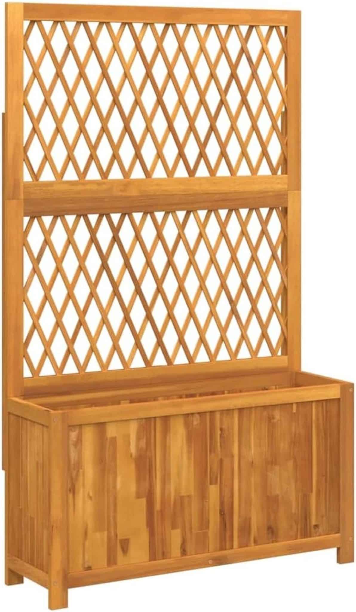 Test de la jardinière avec treillis vidaXL en bois massif d'acacia