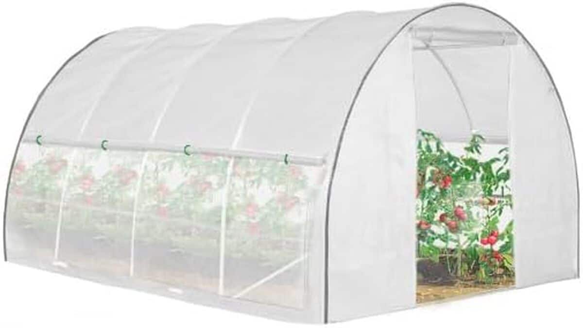 Test de la serre tunnel jardin 12m² blanche avec moustiquaire IDMarket