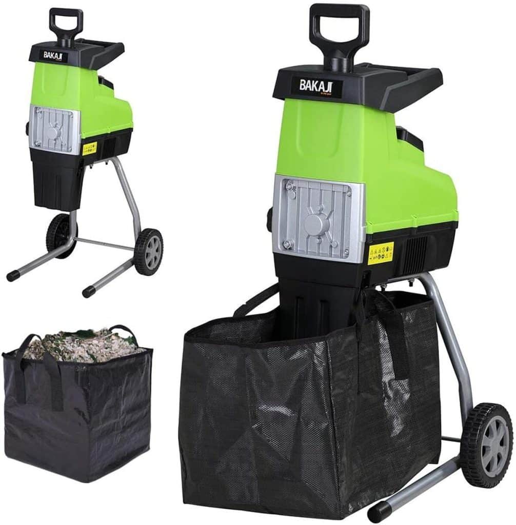 Test du broyeur électrique Bakaji 2800 W avec collecte 60 l