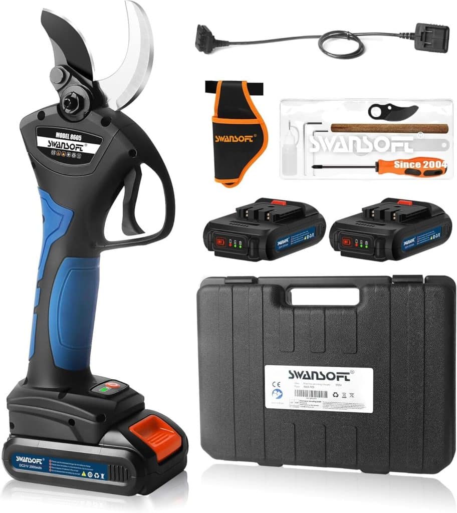 Test du sécateur électrique SWANSOFT 8605 : puissance et précision pour verger