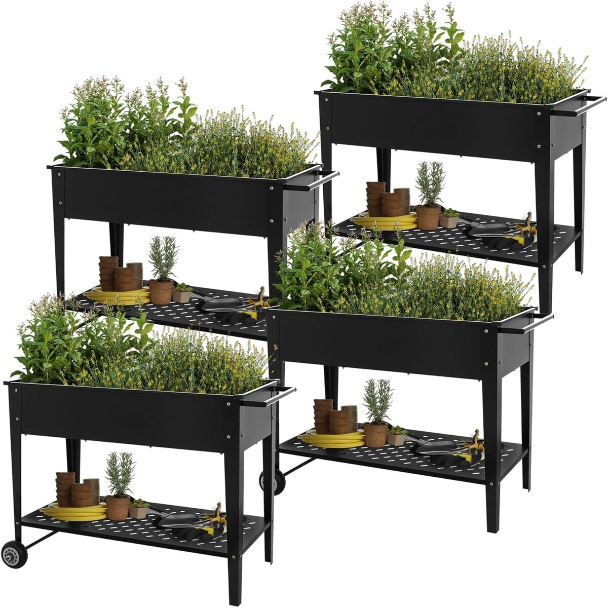 Test : jardinière surélevée ML-Design avec roulettes et étagère