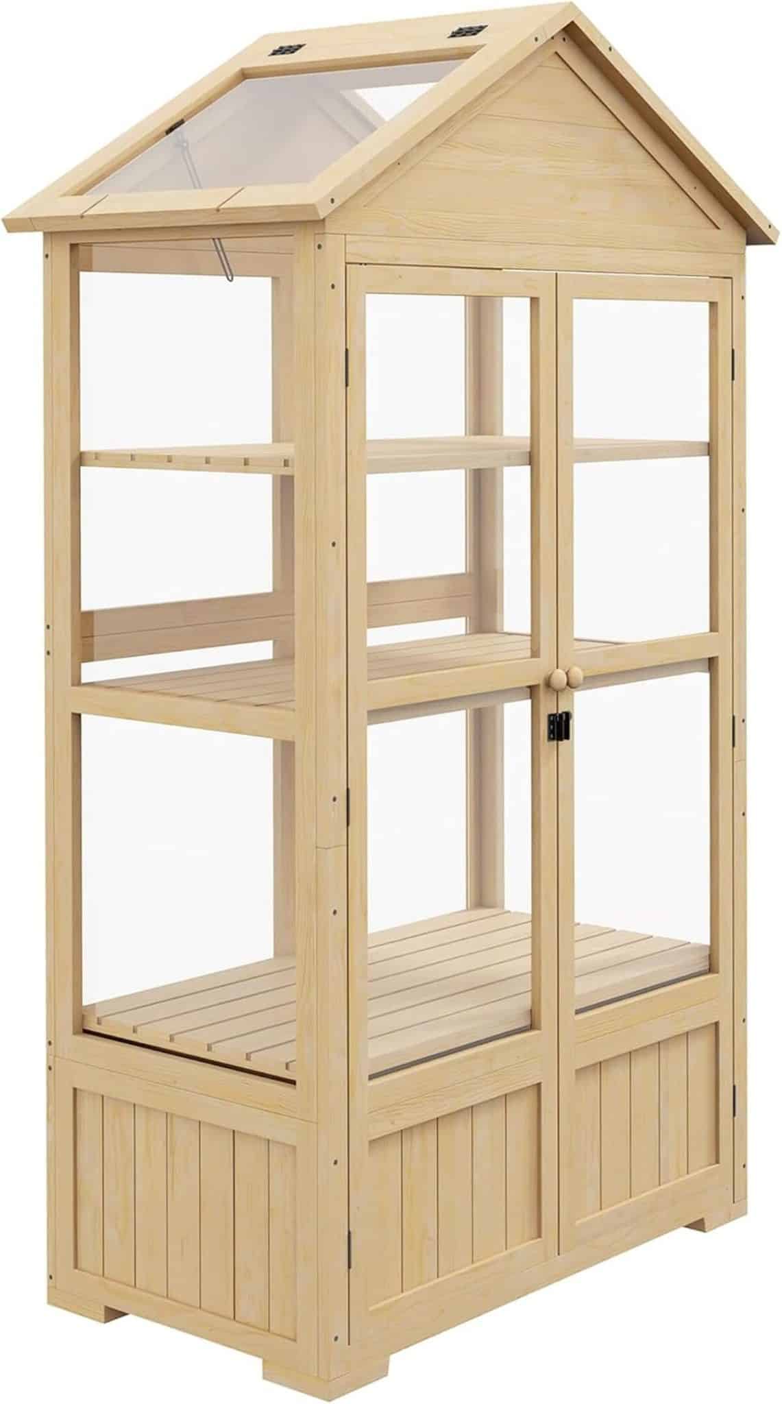 Test : serre en bois verrouillable Outsunny 4 niveaux