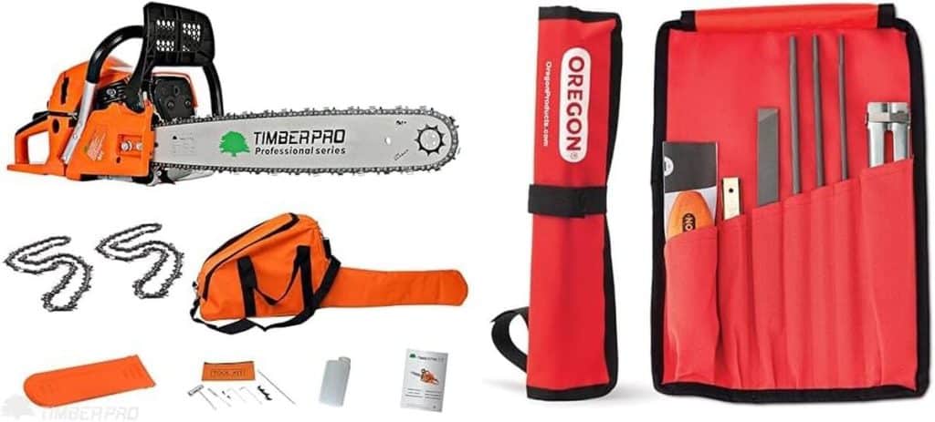 Test : tronçonneuse thermique 61, 5 cm³ 3, 6 CV avec kit d'affûtage Oregon