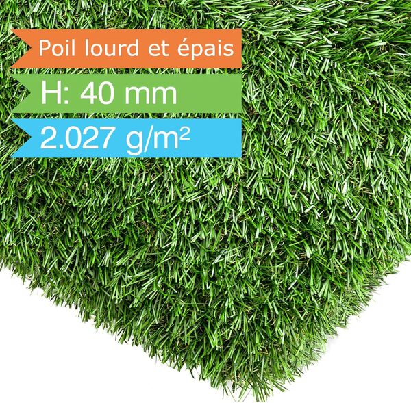 Gazon synthétique casa pura® en rouleau | herbe artificielle | exterieur | balcon, piscine, jardin, terrasse | Nantes - 900x200cm