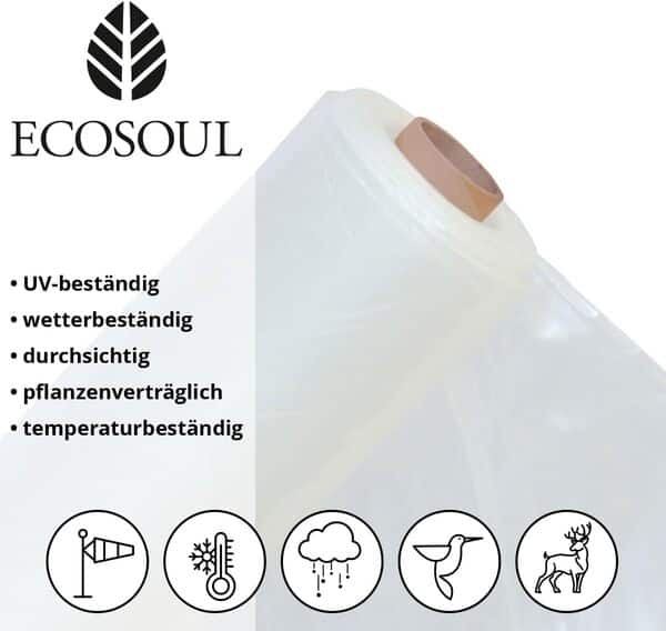 UV5 Film de serre de 8 m de largeur Film de serre pour tomates, serres, tomates, serres en film de jardin, résistant aux UV 200 microns (épaisseur 0,2 mm) Vendu au mètre - Longueur au choix