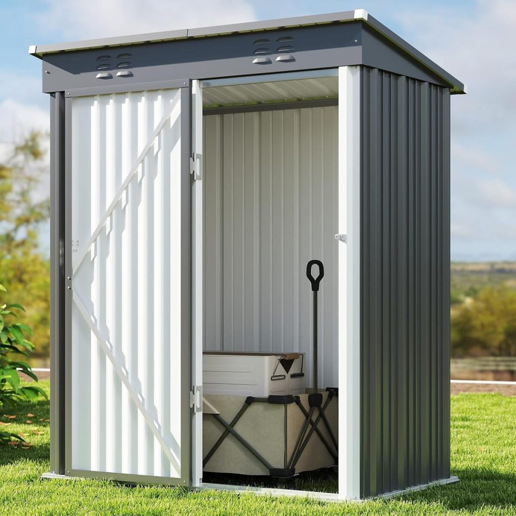 Test : abri de jardin en métal Bealife, modèle 180x162x95 cm (gris)