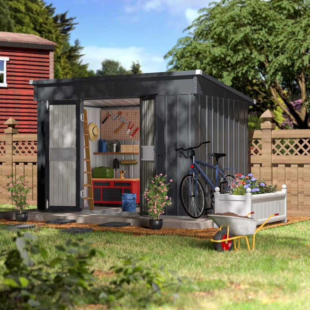 Test : abri de jardin en métal Yardenaler 1, 8 x 3 m, pratique et sécurisé