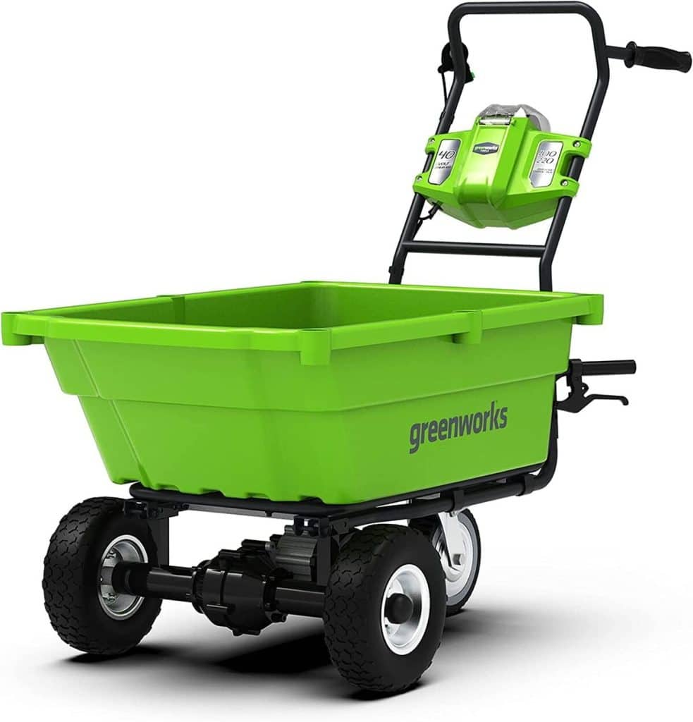 Test du chariot de jardin Greenworks G40GC : pratique et puissant