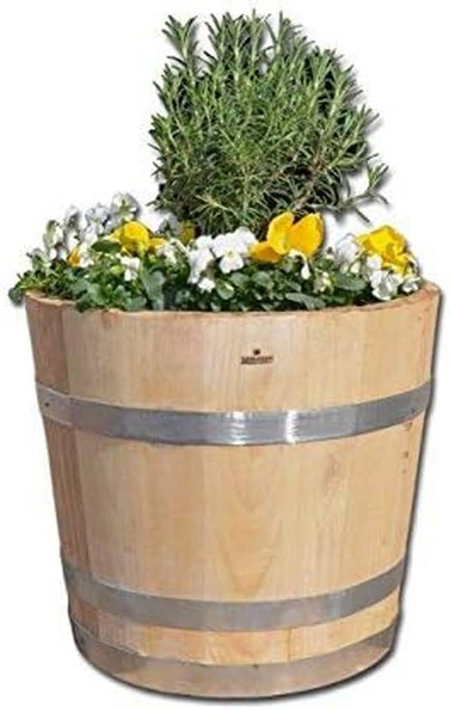 Test : jardinière Temesso demi-tonneau châtaignier avec poignées en corde