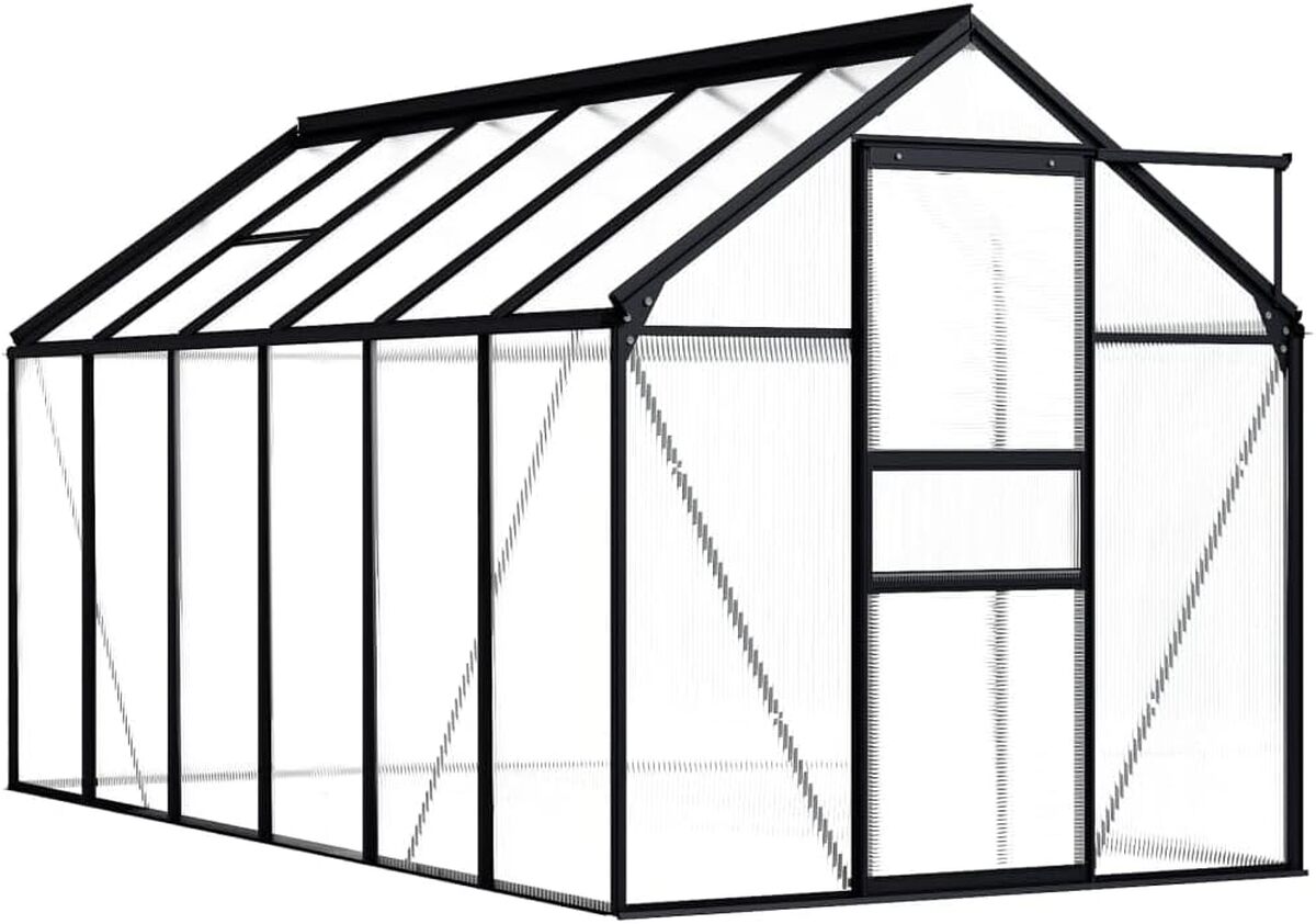 Test : serre en aluminium anthracite 7, 03 m²