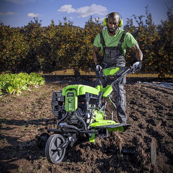 VITO - Motoculteur à essence 7CV 4T 5200W 212 cm3 Motobineuse avec Fraises et Butteur