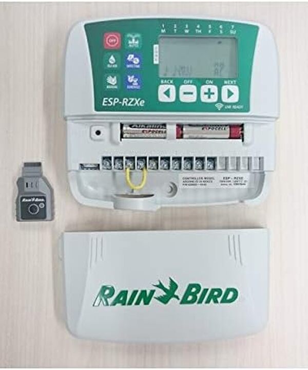 Rain Bird RZXe4i 230 Programmateur 230 V 4 Stations, Blanc/Vert, 3,90 x 20,1 x 19,9