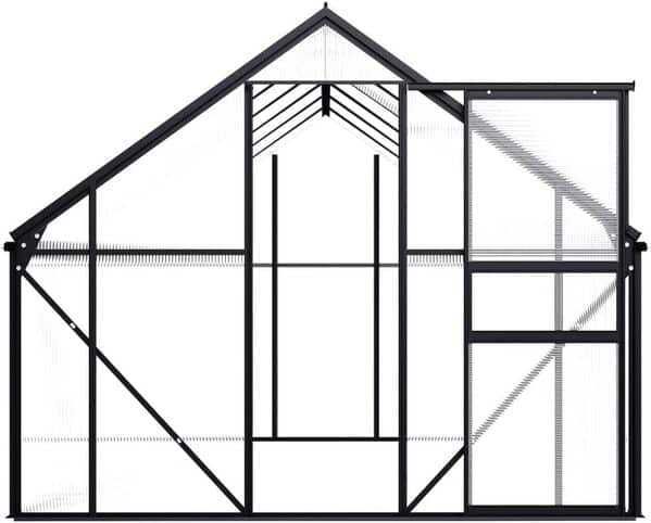 Festnight Serre de Jardin Tente pour Plantes en Aluminium Résistance aux UV Anthracite 7,03 m²