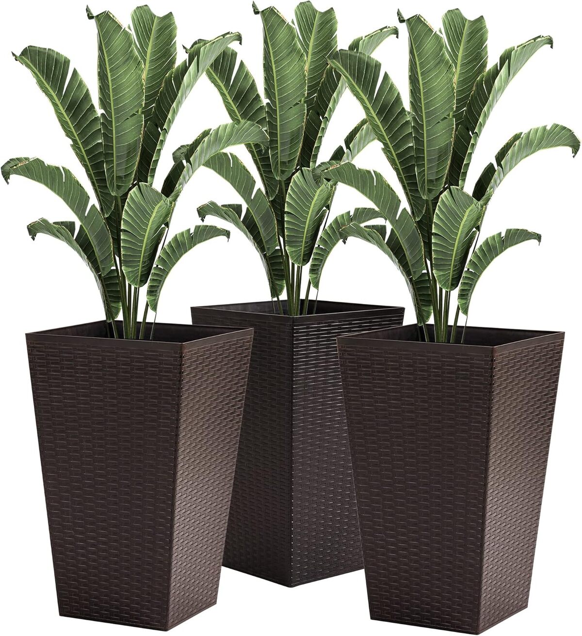 Avis sur le lot de 3 pots de fleurs marron Outsunny, hauteur 61 cm
