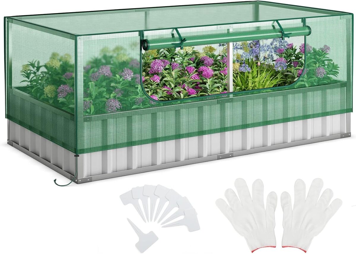 Test de la jardinière surélevée CLEEMAN avec serre et fenêtre enroulable