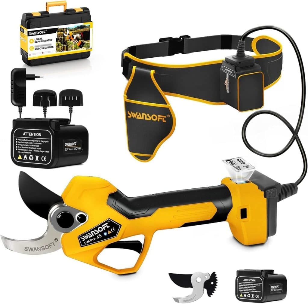 Test du sécateur électrique Swansoft PRU45 : puissance et praticité pour le jardinage