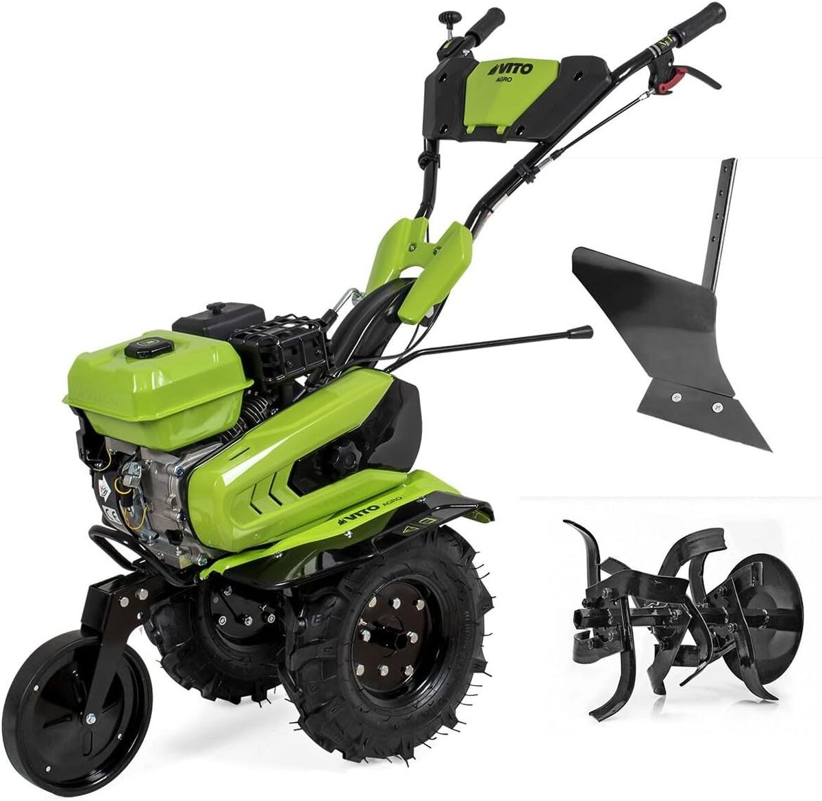Motoculteur Thermique Professionnel 7CV 212cm³ - Largeur 80cm, Fraises Incluses - Pour Jardins Jusqu'à 2500m²