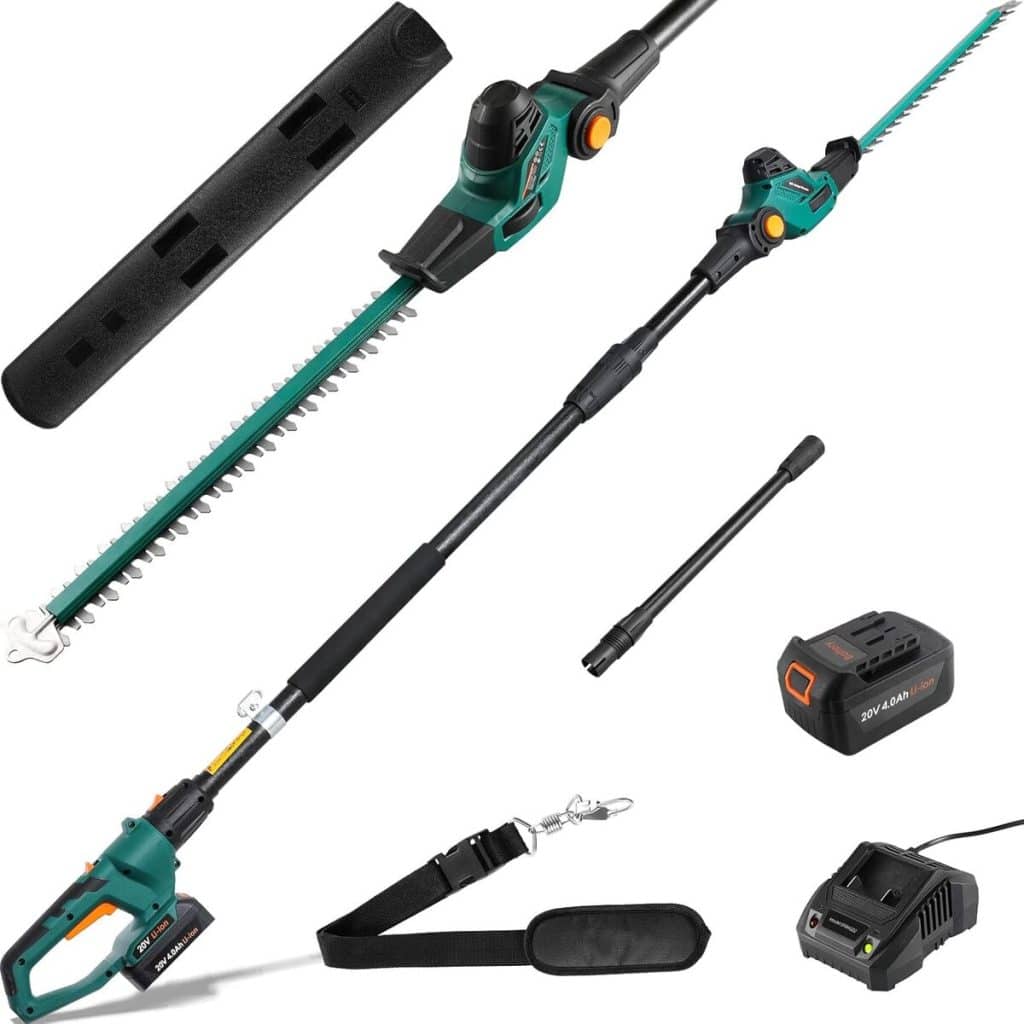 Test : taille-haie télescopique sans fil 20 V et ses performances