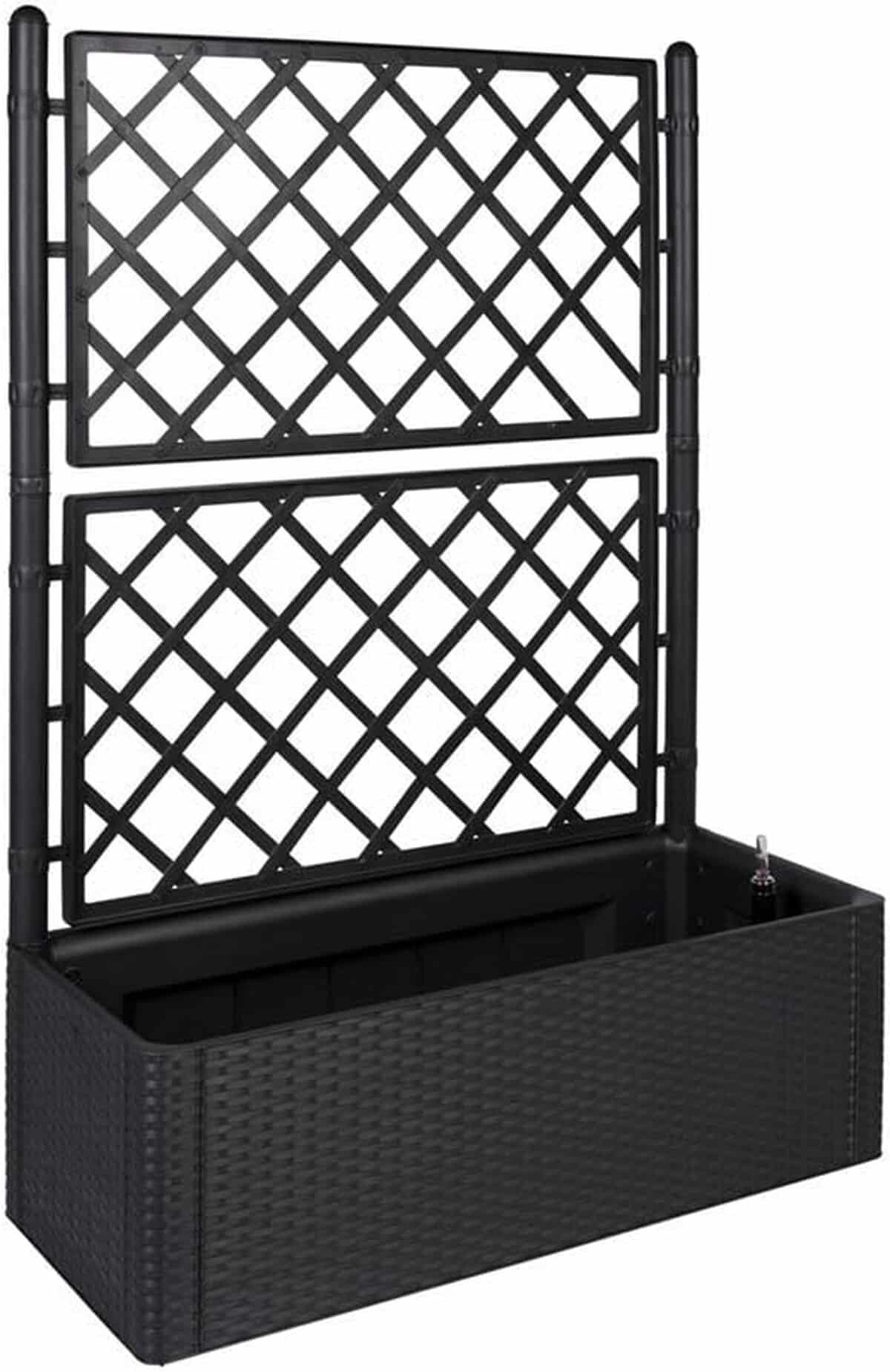 Test : treillis XL avec jardinière rotin moderne anthracite
