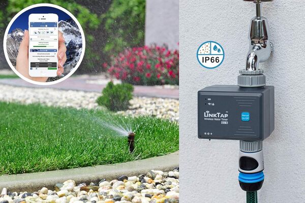 LinkTap G1S Minuteur Arrosage et Gateway - Programmateur d'Arrosage Automatique pour Jardin, App Française, Connecté à La Météo, Installation Facile, IP66, Durée De Vie De La Batterie De 2 Ans