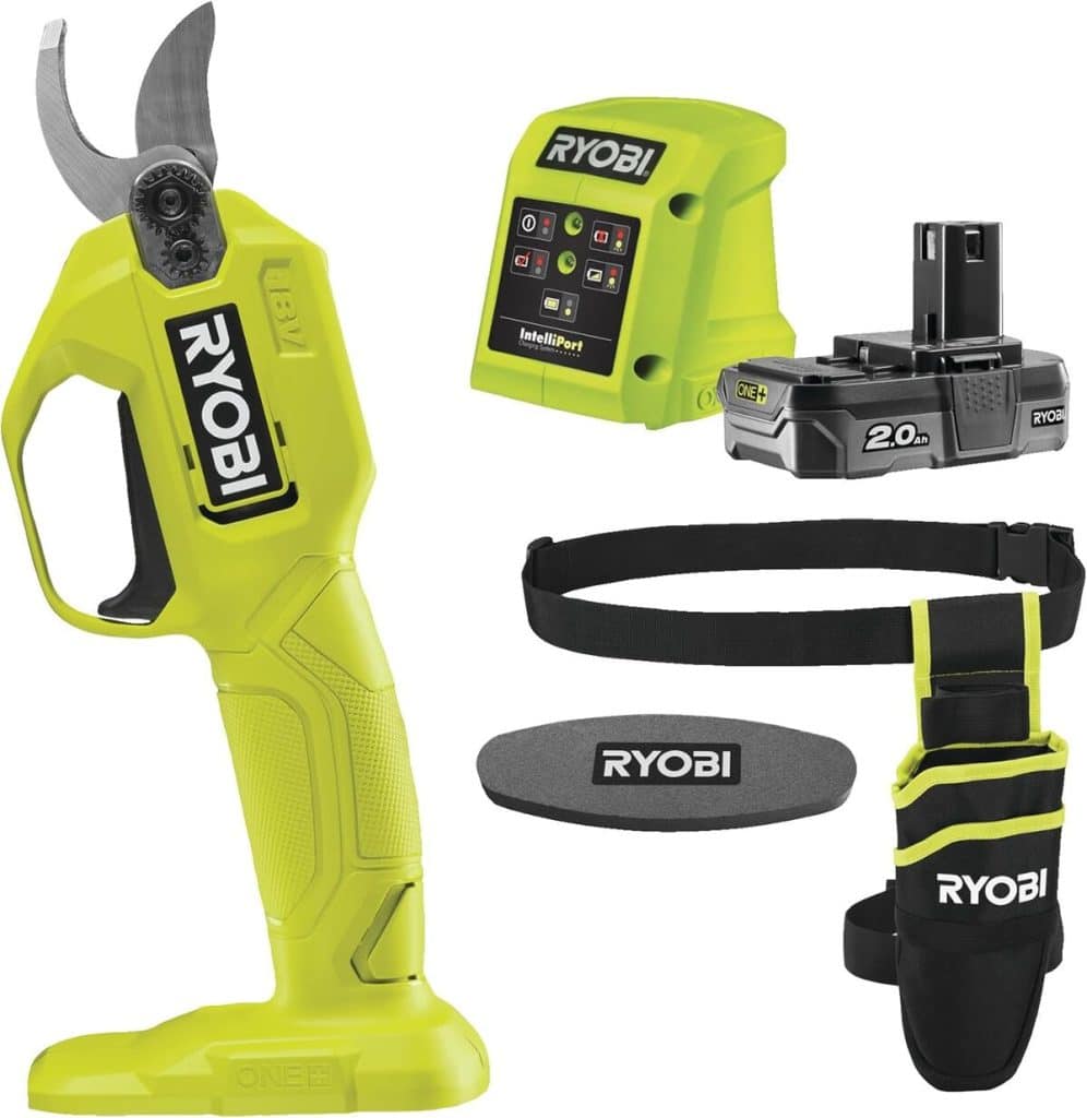 Test du sécateur à batterie Ryobi RY18SCA-120P : puissance et accessoires inclus