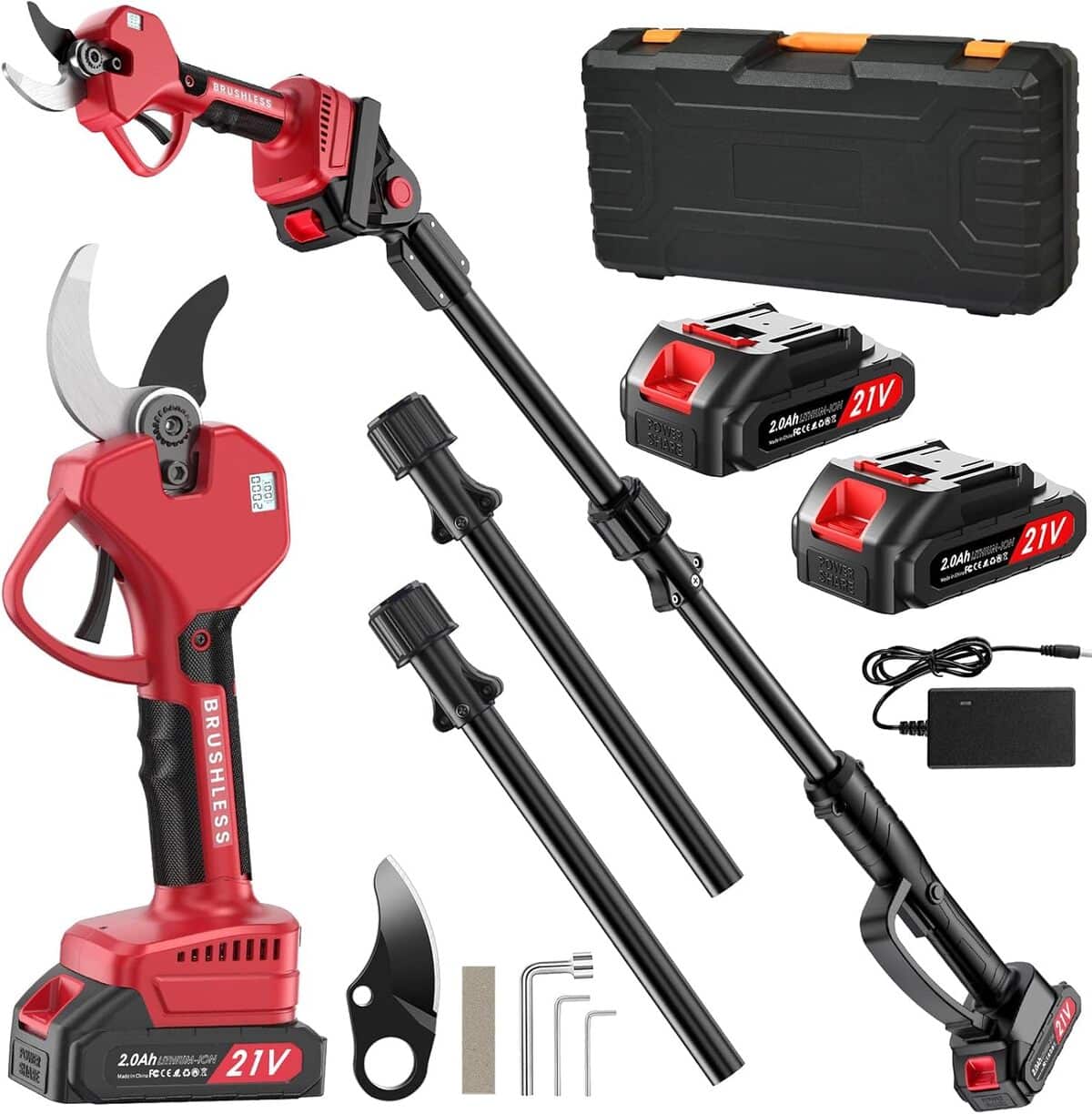 Test du sécateur électrique sans fil avec perche extensible et écran