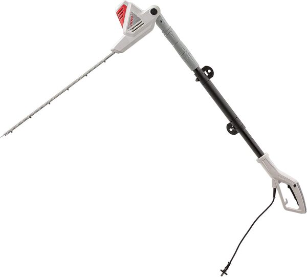 Ikra Taille-haie télescopique électrique ITHS 600, sangle incluse, 600W, longueur de coupe 51cm, réglage de l'angle de coupe