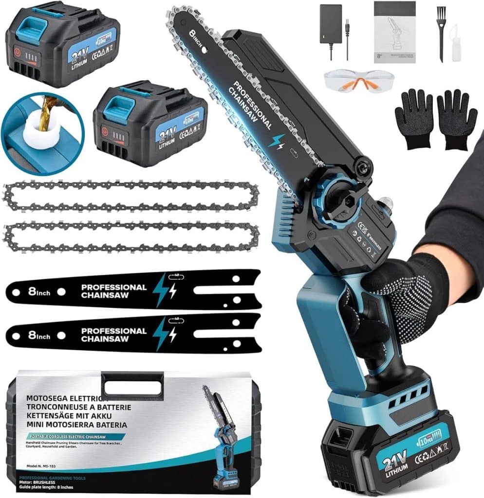 Test de la tronçonneuse sans fil 8 pouces 1200W de Brushless