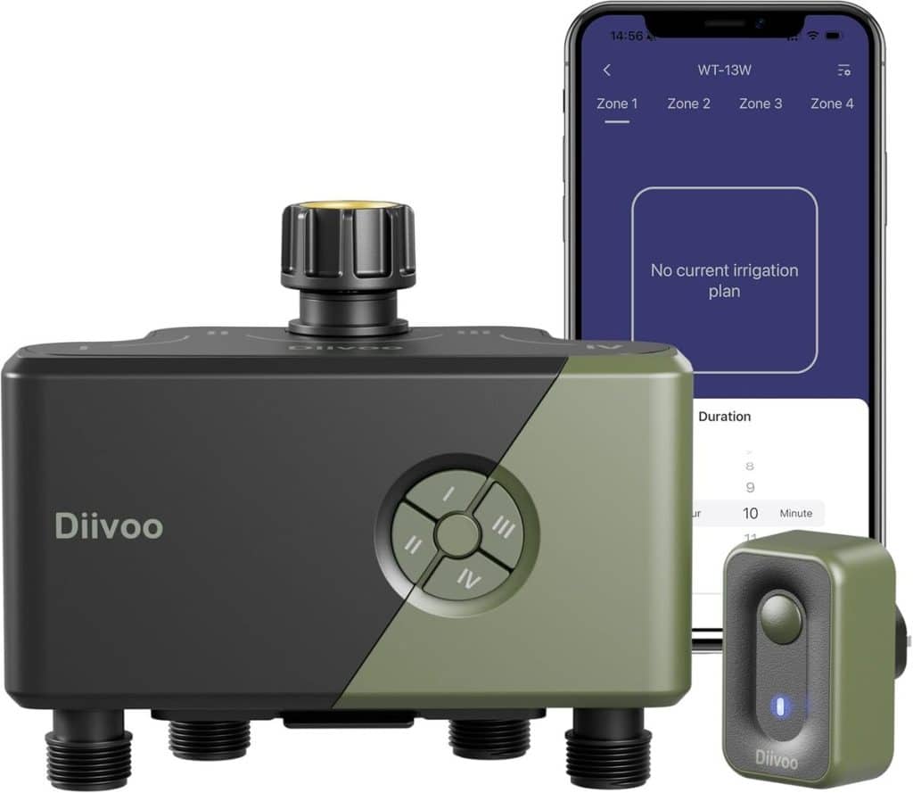 Test : diivoo programmateur d'arrosage WiFi 4 voies pour jardin