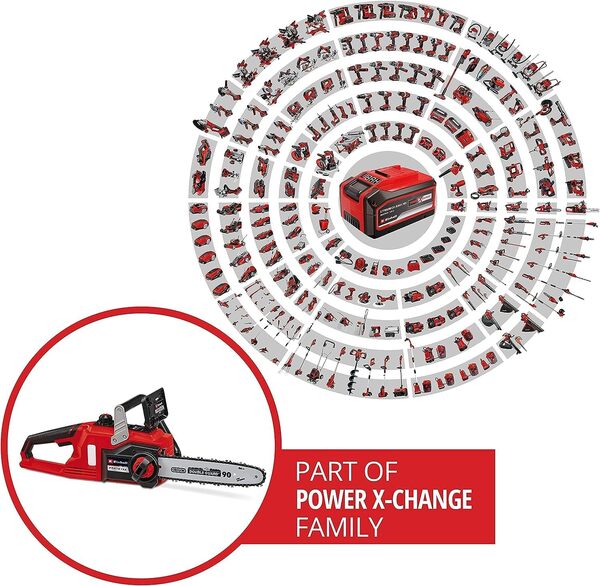 Einhell Tronçonneuse sans fil FORTEXXA 18/30 Solo - Power X-Change (18V, moteur sans charbon, guide-chaîne 30 cm, régime max 4 300 tr/min) Livré sans Batterie ni Chargeur