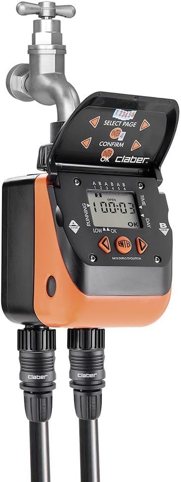 Claber Aquadue Duplo Evolution, programmateur arrosage Automatique à Deux Voies