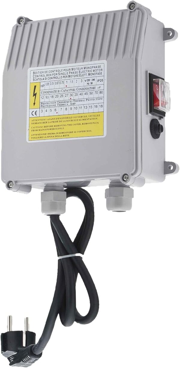 Ribiland 07366 - Pompe de Puits Profond - 750 Watts - En Inox - Débit Maxi 7800 l/h - Profondeur d'immersion Max 15 m