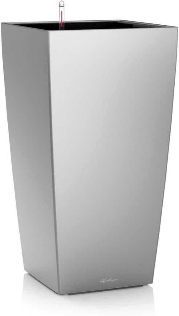Avis sur le pot de fleurs Lechuza Cubico argent avec réserve d'eau intégrée