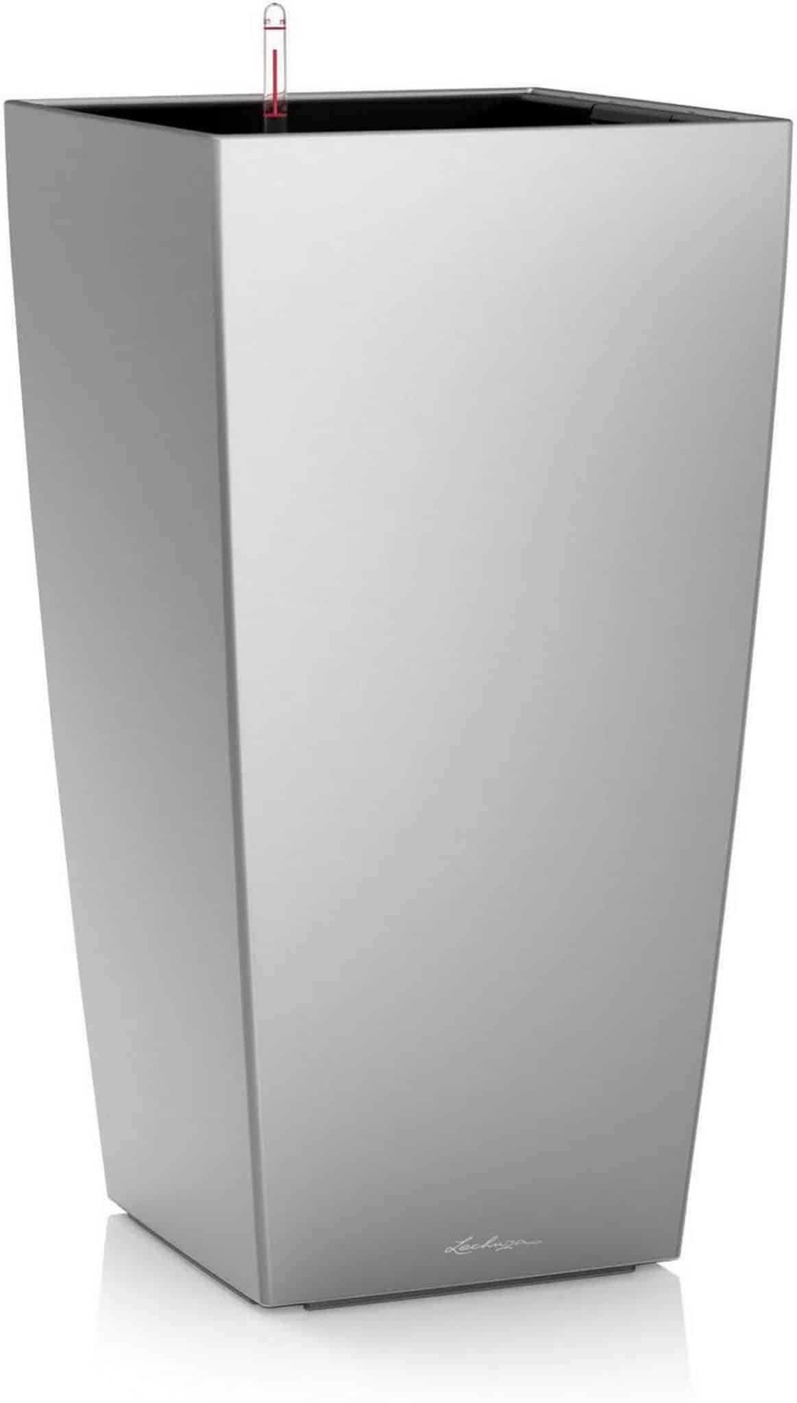 Avis sur le pot de fleurs Lechuza Cubico argent avec réserve d'eau intégrée