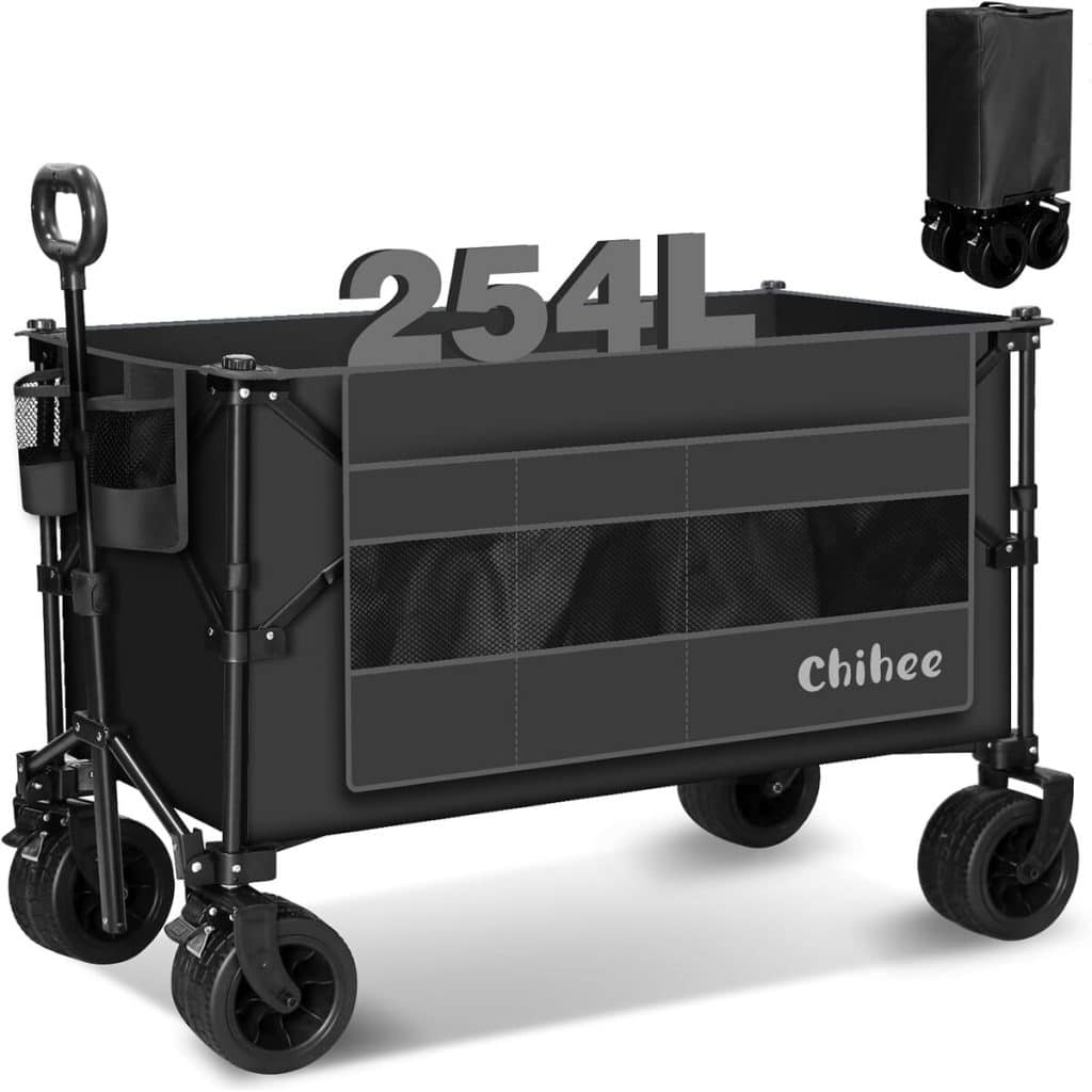 Test du chariot de jardin pliable Chihee 254L : robuste et tout terrain