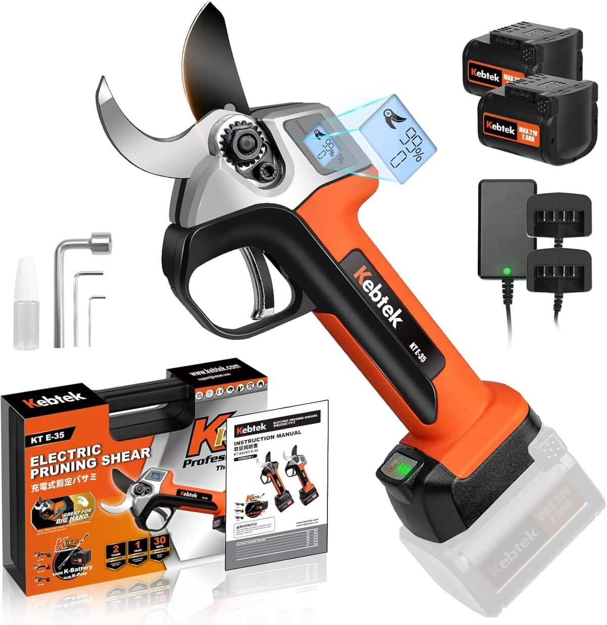 Test du sécateur électrique Kebtek KT-E35 35 mm : performance et précision