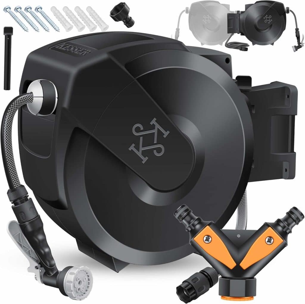 Test : enrouleur mural KESSER® 35 m, automatisation au jardin