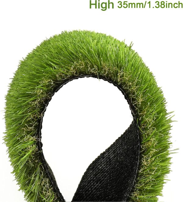 Ileading Tapis de gazon artificiel réaliste pour chiens professionnels, gazon synthétique vert avec trous de drainage pour bricolage, extérieur, terrasse, extérieur, balcon, aire de jeux