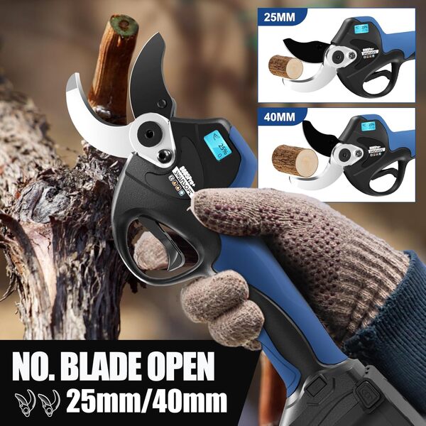 SWANSOFT Sécateurs électriques de 40mm, sécateur à batterie avec 10 heures d’autonomie, sécateurs professionnels pour verger, vignoble et oliviers