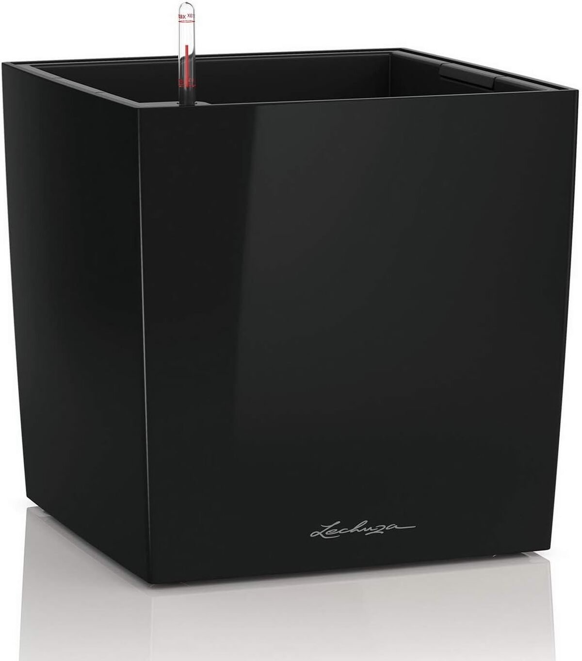 Avis sur le pot Premium Cube Lechuza avec réserve d'eau intégrée, noir 50 cm