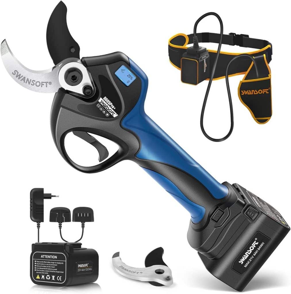 Test des sécateurs électriques SWANSOFT 40mm : autonomie et performance au rendez-vous