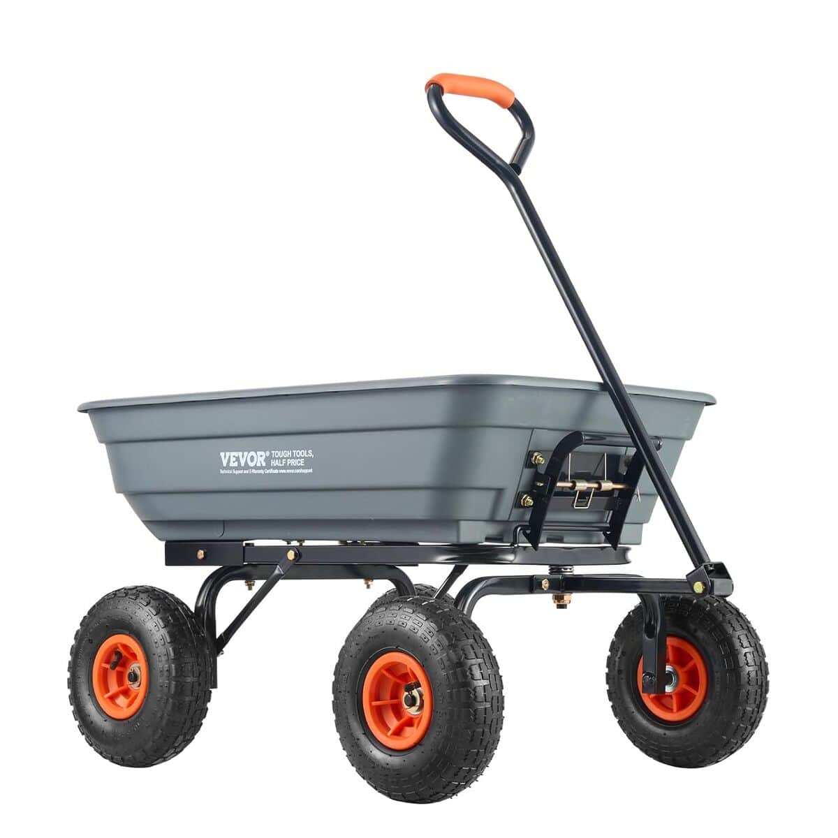 Test du chariot VEVOR à benne basculante : capacité 272 kg