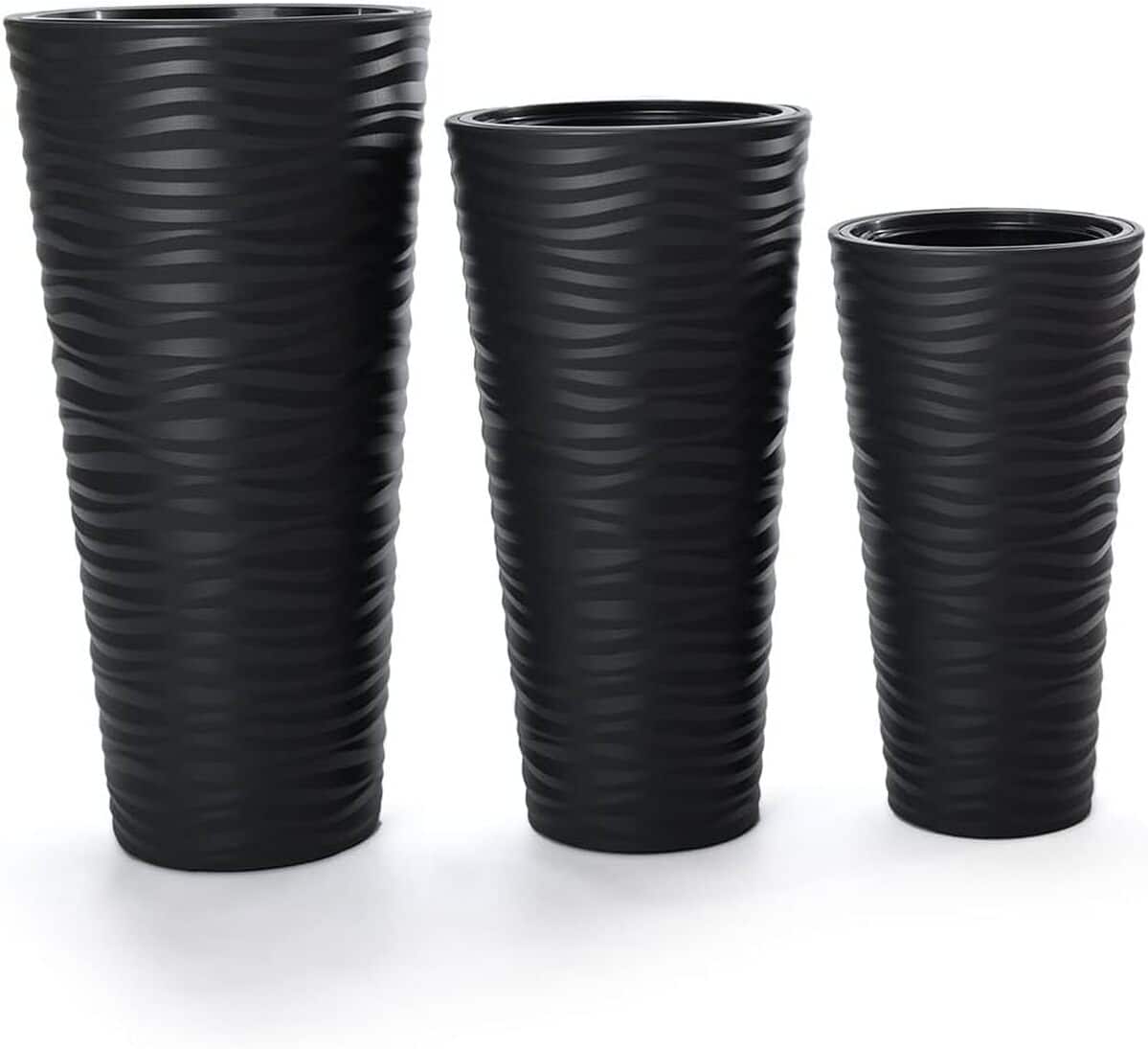Test du pot de fleurs 3D MELTOM ondulé noir